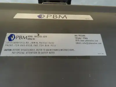 PBM PAVCL253S-0270 Pneumatic Actuator 2" Sanitary Ball Valve AccuTrak Positioner
