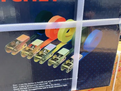 Lot of (100) New SDLANCH 1” Wide Straps with Ratchets Attached, 3.5 Meter Long, for looping around i...