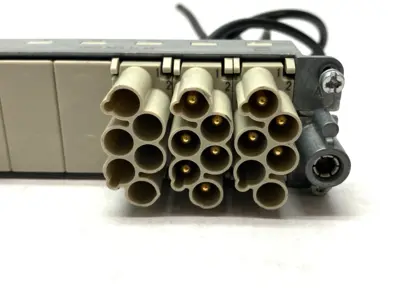 USED HARTING HOOD CONNECTOR ASSEMBLY W/ 3X 09140063041 PROTECTED MODULES