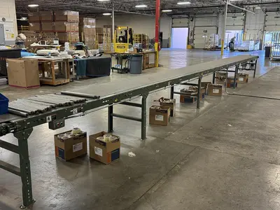HYTROL 24" WIDE X 36' VFD DRIVEN POWER BELT CONVEYOR
