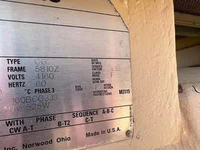 Siemens 800 HP @ 1185 RPM Electric Motor SN E18811-01-1