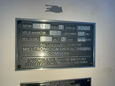 Used MILLTRONICS VM16 Vertical Machining Centers Ohio US | HGR 24 #1287329