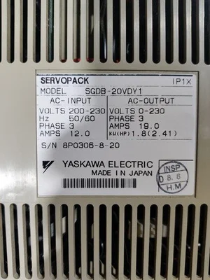USED YASKAWA SGDB-20VDY1