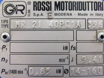 NEW ROSSI MR2I40PC1A GEAR REDUCER 9.41:1