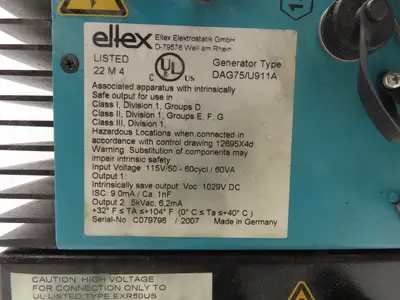 Eltex DAG75 High Voltage Generator Power Supply 115V Input DC Output