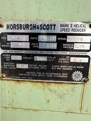 USED HORSBURGH & SCOTT MARK 2 HELICAL SPEED REDUCER