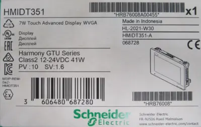 NEW SCHNEIDER ELECTRIC HMIDT351 HARMONY GTU ADVANCED TOUCHSCREEN