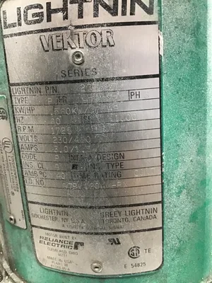 Lightnin Vektor V9Q55 PN: 271627 Mixer Motor 3-Phase 60Hz