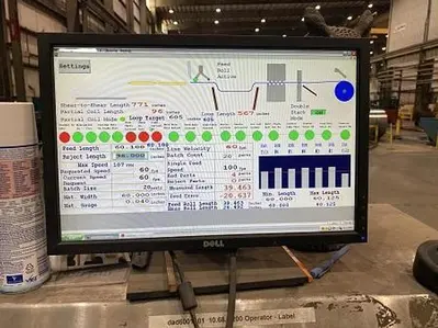 50,000 LBS. X 60" X 3/16" PRO ECO CUT-TO-LENGTH LINE WITH CASSETTE LEVELER. STOCK # 0133225