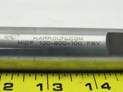 Harroun HIBF 100-800-100 FBV 1" Carbide Indexing Flat Bottom Cutter 1" Shank 8"L