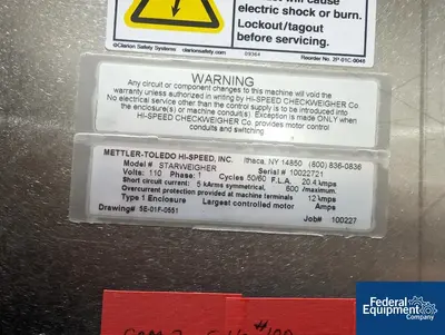 USED Mettler Toledo Mettler Toledo Hi-Speed Checkweigher, Model Starweigh XS TARE
