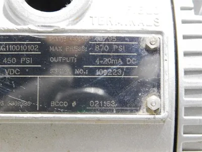 Bailey PTSPGG110010102 Pressure Switch 0-450 PSI  Max. 870 PSI Used
