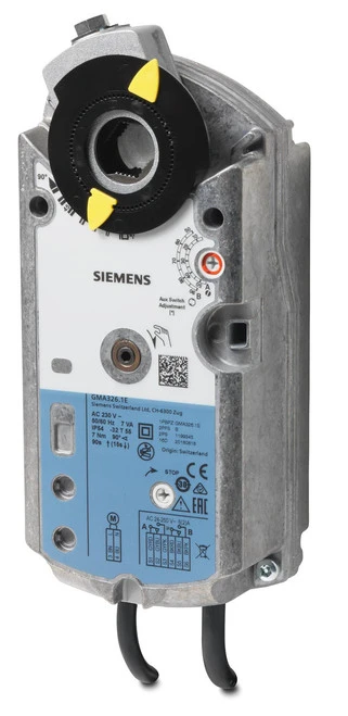 Siemens GMA326.1E Rotary Air Damper Actuator, AC 230 V, 2-Position, 7 Nm, 90/15s [New]