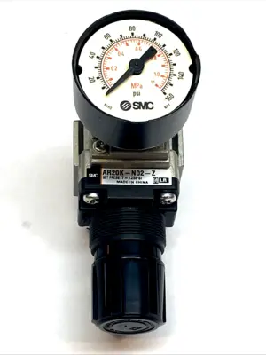 USED SMC MODULAR AIR REGULATOR 1/4" NPT 7–125 PSI WITH BACKFLOW