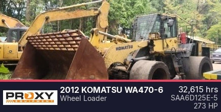 Used 2012 KOMATSU WA470-6 Wheel Loaders New Jersey US | Proxy Equipment #1509659