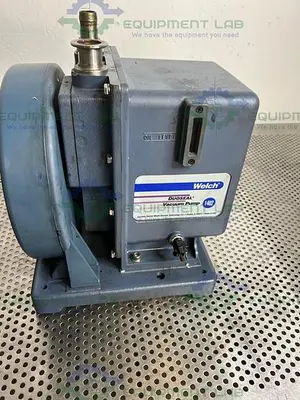 USED WELCH 1402 DUOSEAL BELT-DRIVEN ROTARY VANE VACUUM PUMP 115/230V