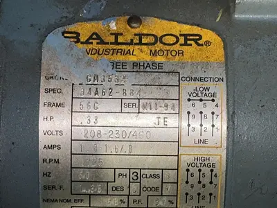 Used BALDOR 34A62884 Rotary Pumps Ohio US | HGR 24 #1355905