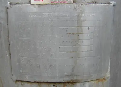 SPC4818  Reactor 50 gallon HC Hicks & Sons chemical reactor, 50 psi internal, 125 psi jacket, 3/4 hp agitator