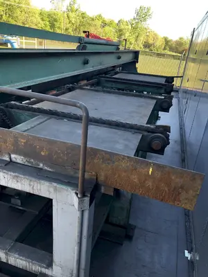 20' SUTTON POWERED INFEED & OUTFEED CONVEYORS / RACKS: STOCK #16743