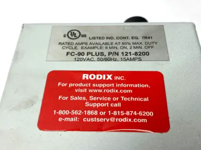 Used Rodix Feeder Cube Controller Unit 120VAC 15A, FC-90 Plus Industrial Controls Michigan US | Maverick Industrial Sales #1507290