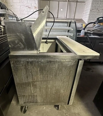 174-0202 True TSSU-48-18M-B 48" Self Contained Mega Top Sandwich Prep Table Cool