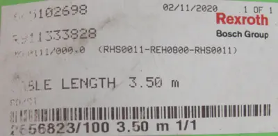 NEW REXROTH R911333828 CABLE RKH0111 3.50M