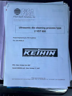 3 TANK FISA MODEL #3VST-350P ULTRASONIC PARTS BASKET TYPE CLEANING SYSTEM: STOCK #20623