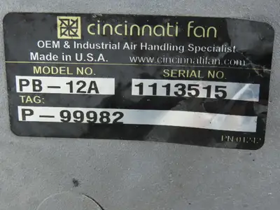 Used CINCINNATI FAN _UNKNOWN_ Blowers Indiana US | Arrow Industrial #1365546