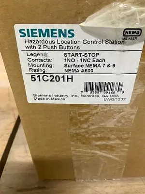 Siemens Hazardous Location Control Station with 2 push buttons PN 51C201H