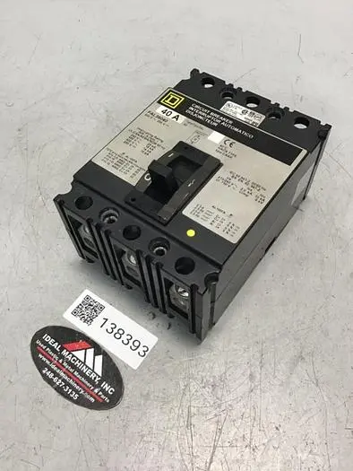 Used SQUARE D FAL36040 Circuit Breakers Michigan US | Ideal Machinery #596735
