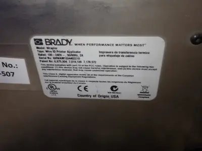 USED BRADY WRAPTOR