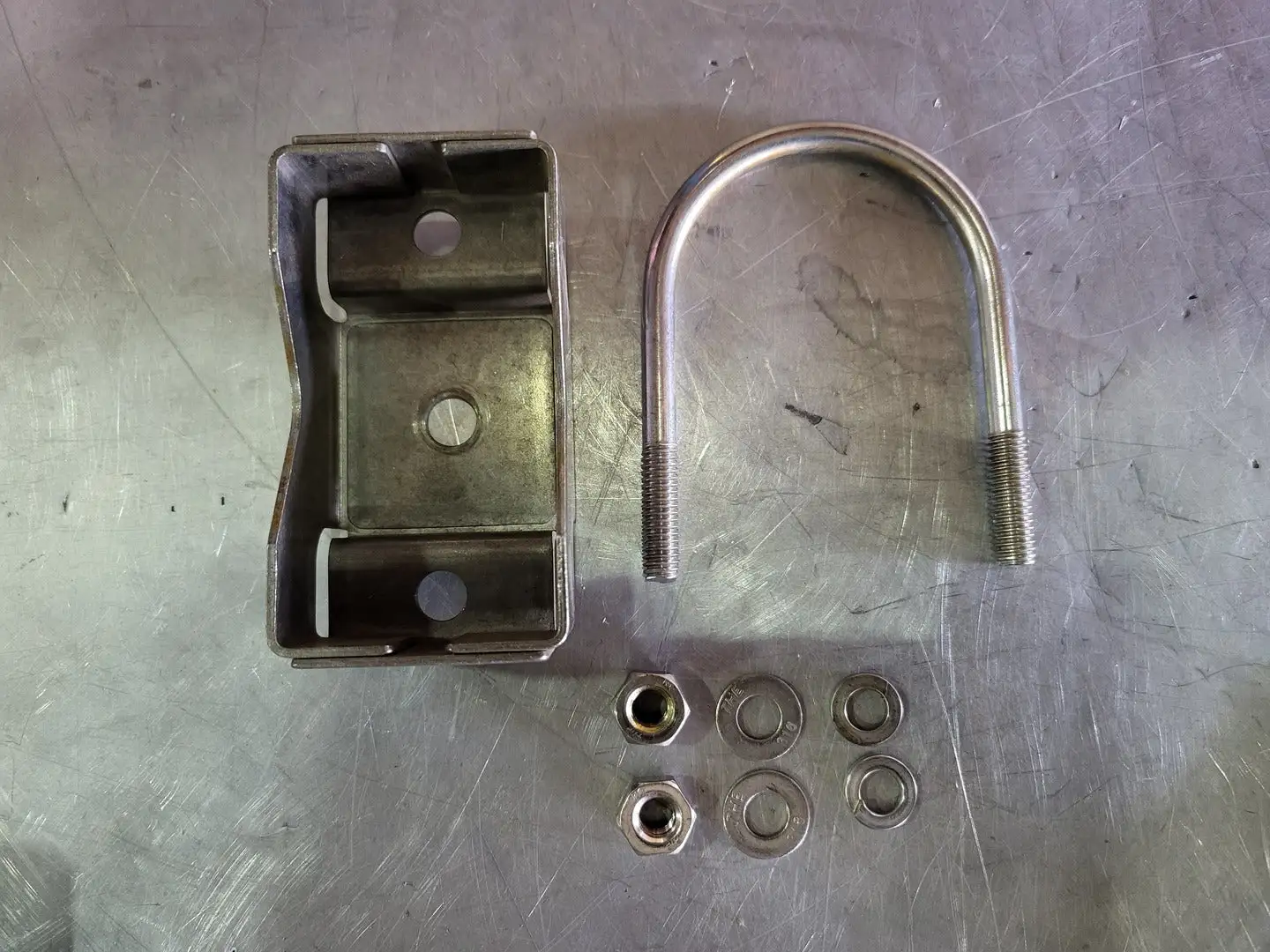 U-Bolt Plate Assembly 316SS, 3.76"L x 3.18"W
