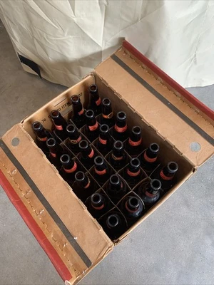 Strohs Bohemian Beer Plastic Coated Cardboard Case w/24 12oz Bottles Glass