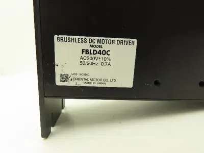 Oriental Motor Co. FBLD40C Vexta Brushless DC Motor Driver 230V 1Ph No Covers