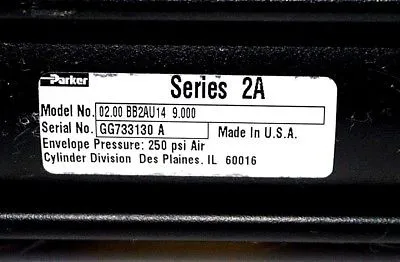 NEW PARKER 02.00-BB2AU14 9.000 CYLINDER SER.2A 0200BB2AU149000