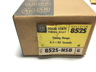 Allen-Bradley 852S-NSB Solid State Timing Relay 0.5-30 Sec Line 110-120V 50/60Hz