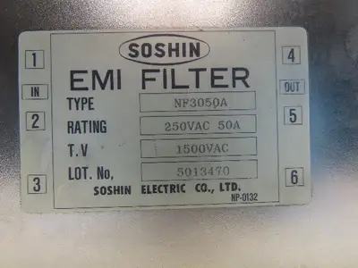 Soshin NF3050A EMI Filter 250VAC 50A