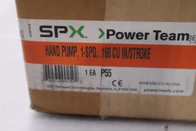 NEW SPX POWER TEAM P55 HYDRAULIC HAND PUMP 1-SPD .160 CU IN/STROKE STOCK GF-1183