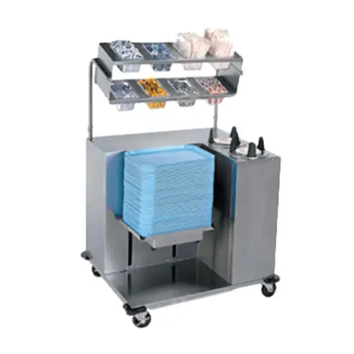 Lakeside 2620 Mobile Tray Starter w/ Tray & Plate Dispenser