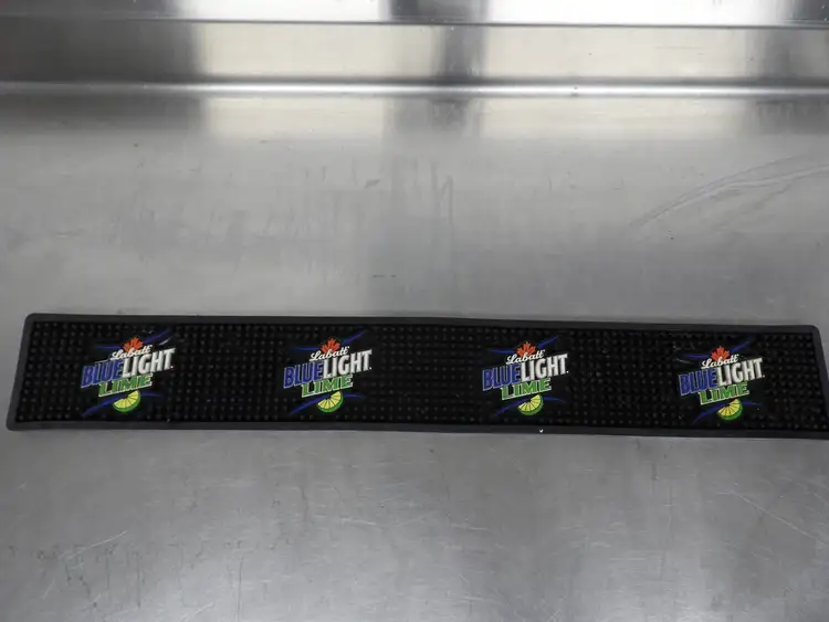 Used Falcon Restaurant Supply Used Labatt Blue Light Lime Beer Tap Bar Mat Drip Catcher 24"x3.5" Underbar Equipment Illinois US | Falcon Restaurant Supply #1376544