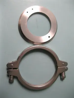 6" Stainless & Glass High Pressure Sanitary Tank Sight Glass Level Window H18
