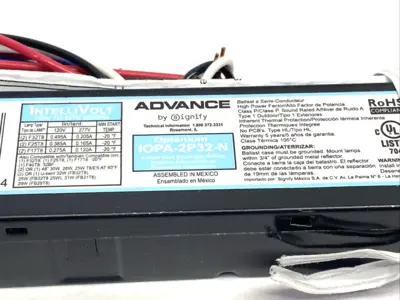 IOPA-2P32-N | Philips ADVANCE  Optanium Lighting Ballast 120V-277VAC LOT OF 2 - New – Open box
