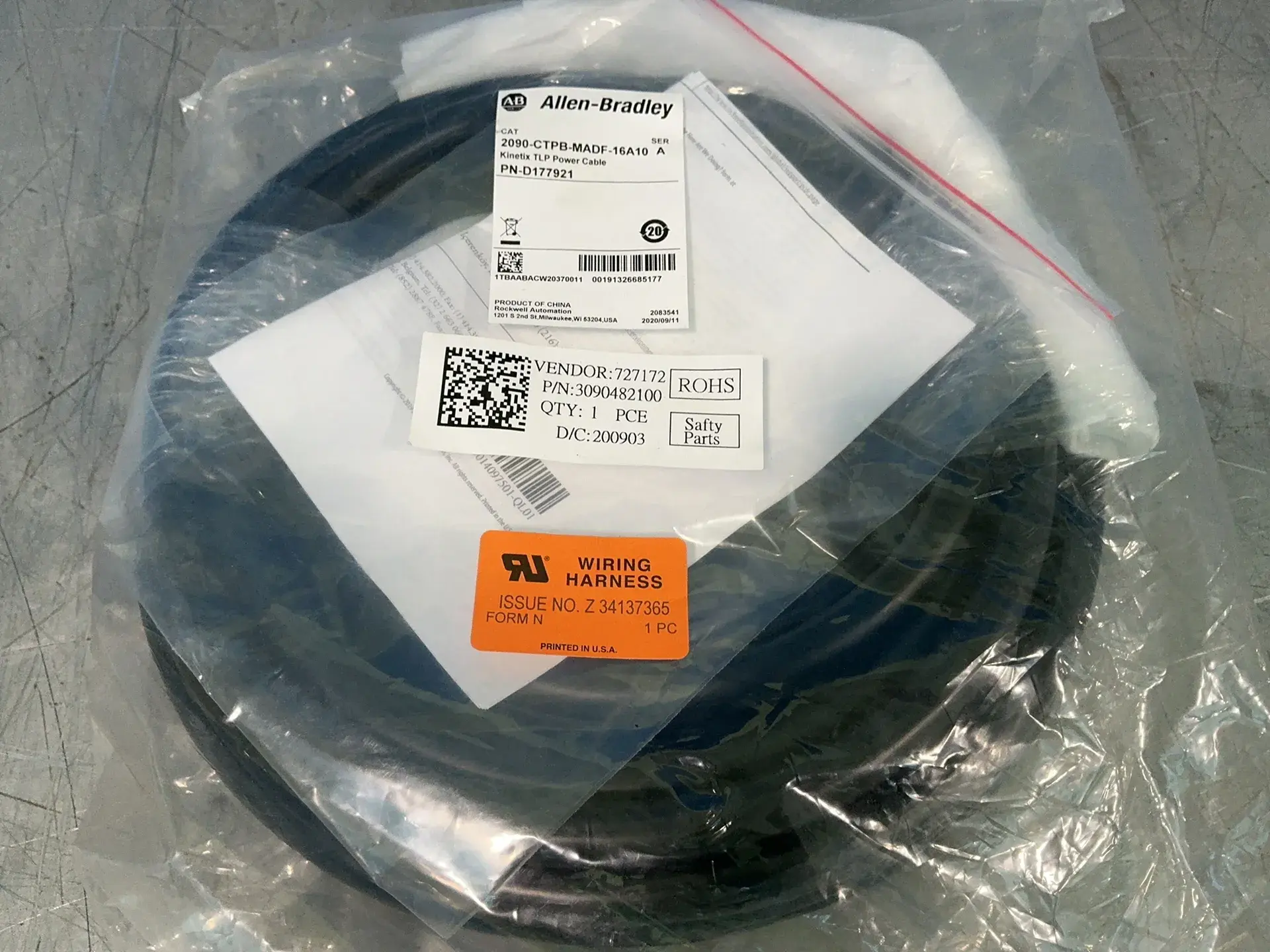 New | in-Stock 2020 ALLENBRADLEY 2090CTPBMADF16A10 Cable & Wire Ohio US | HGR 24 #1545334