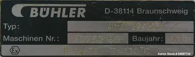 Used BUHLER INC. MOZJ-27/20 Continuous Mixers Illinois US | Aaron Equipment #1515561
