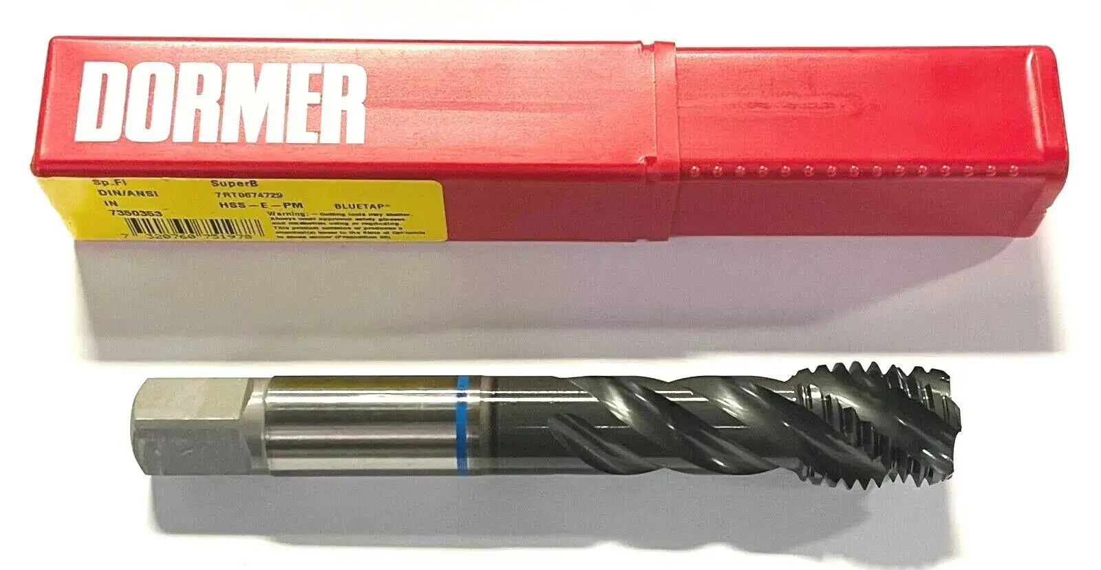 Dormer 7/8-9" Tap HSS-E-PM Spiral Flute Machine Tap Blue Shark H4