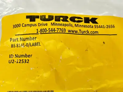 New | in-Stock Turck BS 8141-0/LABEL,U2-12532 Disconnects Michigan US | Maverick Industrial Sales #1489820