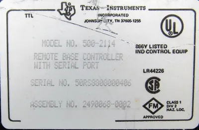 USED TEXAS INSTRUMENTS 500-2114 BASE CONTROLLER 5002114 2490068-0002
