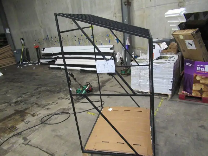 Welded Black Metal Frame Built to Fit Onto Pallets with Angled Roof - Perfect for Projects