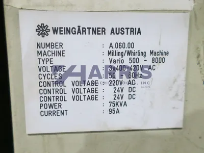 Used 2003 WEINGÄRTNER MASHINENBAU VARIO 500-8000 5-Axis or More CNC Lathes Texas US | Harris Machine Tools, Inc. #1310341