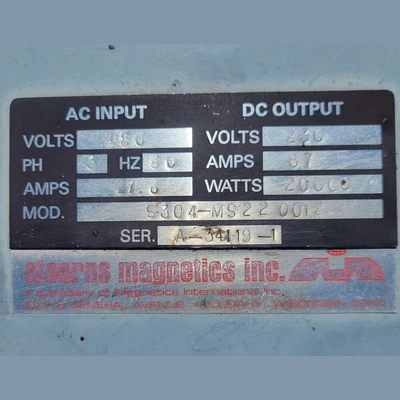 USED ERIEZ MAGNETICS SE-7615-SC1